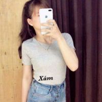 Áo tay ngắn thun gân nhiều màu siêu xinh, áo thun nữ dáng chuẩn đẹp -RUBY CLOTHING A09