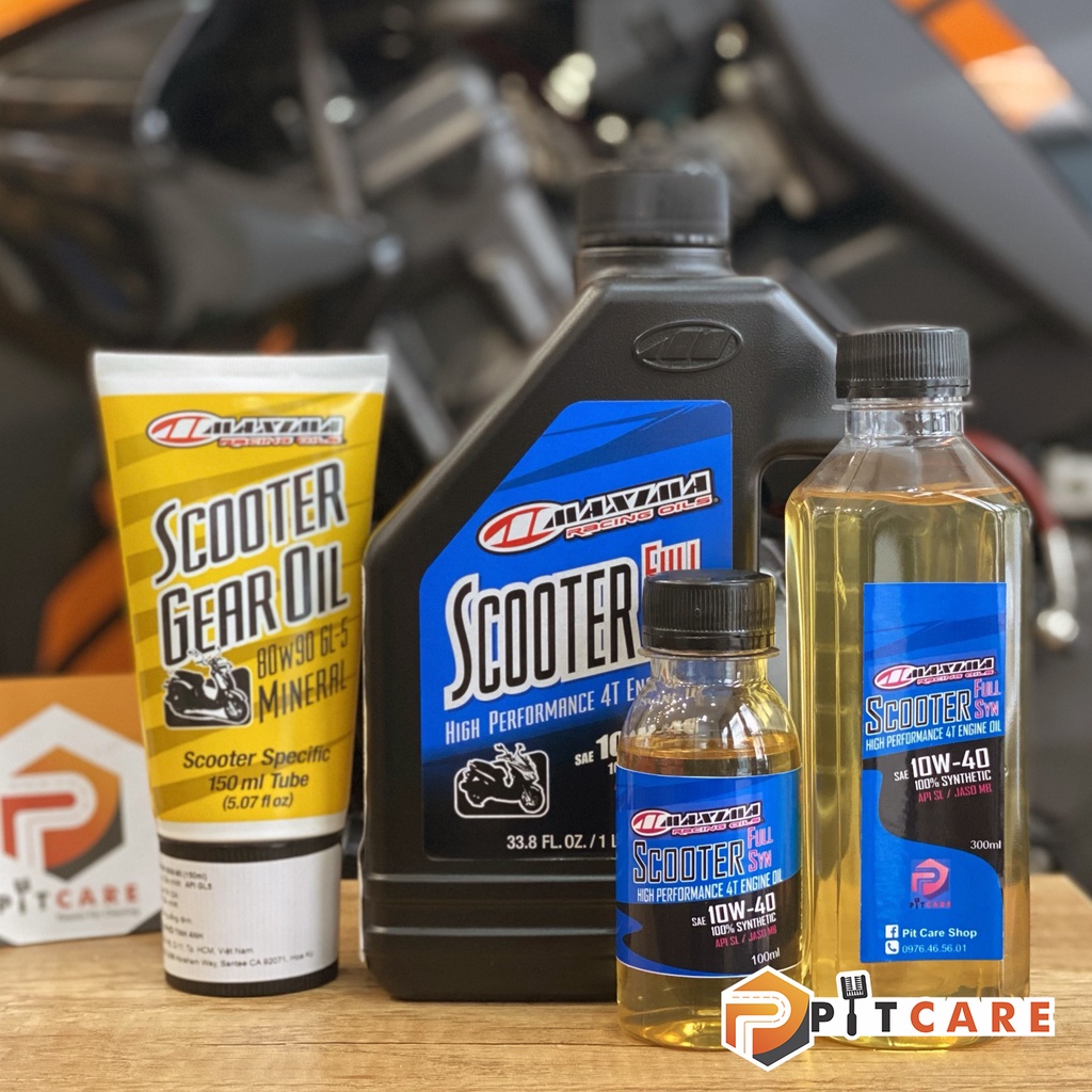 Combo Nhớt Xe Tay Ga Maxima Scooter 10W40 Có Chiết Lẻ Và Nhớt Hộp Số