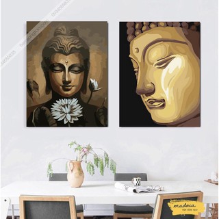 Tranh số hóa tự tô màu Madoca có khung 40x50cm kết hợp T2044 và T2022