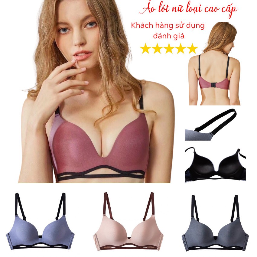 Áo ngực nữ đúc su không gọng nâng ngực siêu quyến rũ mẫu mới viền sóng