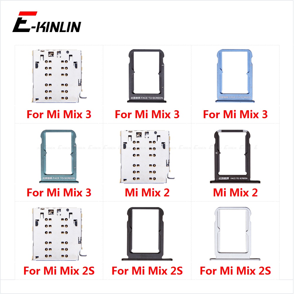 Thẻ Sim / Micro SD Khay Đựng Thẻ Ổ Cắm Khe Cắm Hộp Đựng Đầu Nối Adapter Đầu Đọc Cho XiaoMi Mi Mix 3 2S 2 Thay Thế Các Bộ Phận