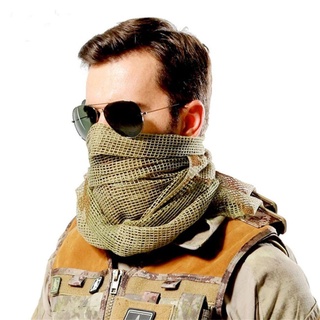 HARRIETTLO Khăn Cắm Trại Dài Thể Thao Ngoài Trời Ngụy Trang Đầu Khăn Choàng Lưới Camo Khăn