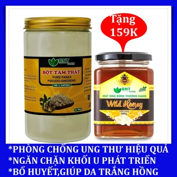 [ ORGANIC] Bột Tam thất bắc nguyên chất BNT FARM loại 1, phòng chống ung thư,bổ huyết,đạt chuẩn Bộ y tế QĐ46/2007/BYT