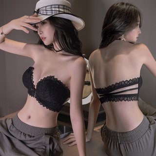 Bộ áo ngực ren áo lót sexy không dây double-deck mặt trước phụ nữ áo ngực vô hình váy hở lưng cô gái bralette dây miễn phí đồ lót nữ brassiere