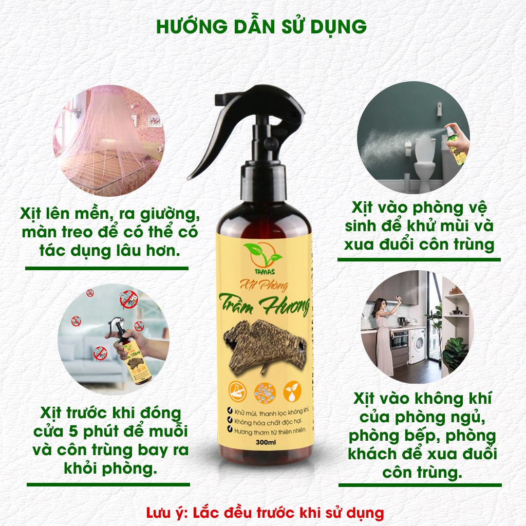 Ảnh Xịt Phòng Thơm Lâu Trầm Hương TAMAS Chai 100-300ml, Khử Mùi, Thơm Dai, Quyến Rũ Như Hương Thơm Nước Hoa 3