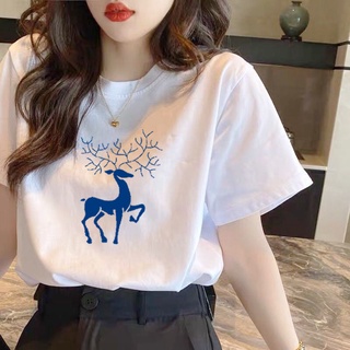 Áo thun tay ngắn dáng rộng mẫu phong cách Hàn Quốc thời trang mùa hè dành cho nữ