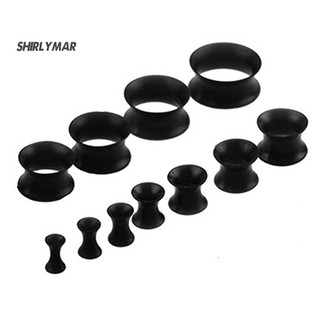 ❈Sr 1 Cặp Đường Hầm Thịt Silicon Đôi Rỉ Yên Tai Cắm Đồng Hồ Đo Unisex Xuyên