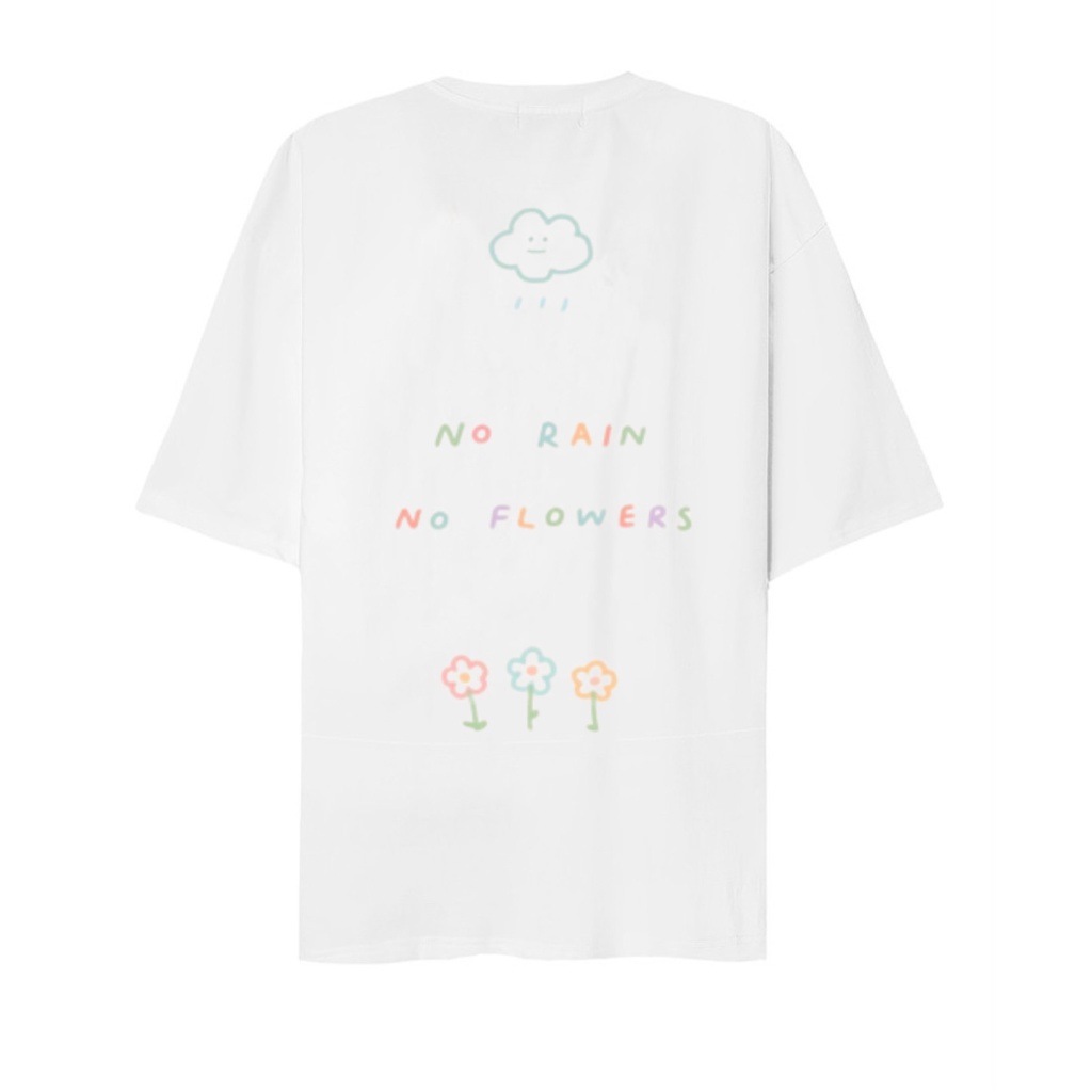 Áo Thun Tay Lỡ Nữ HappyFamily Form Rộng Sắc Trắng Họa Tiết Trái Tim,Spring Day Chất Cotton 100 Cao Cấp