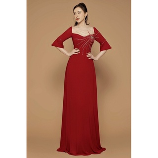 Đầm dạ hội xoè kết pha Lê tia mặt trời cao cấp (đầm dự tiệc cao cấp) tặng hoa tai thời trang xinh xắn