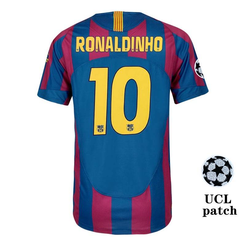 SY3 2005-06 Barcelona Retro Sân Nhà Jersey Áo Bóng Đá Ronaldinho Messi Thể Thao Hàng Đầu Unisex Phiên Bản Cầu Thủ YS3