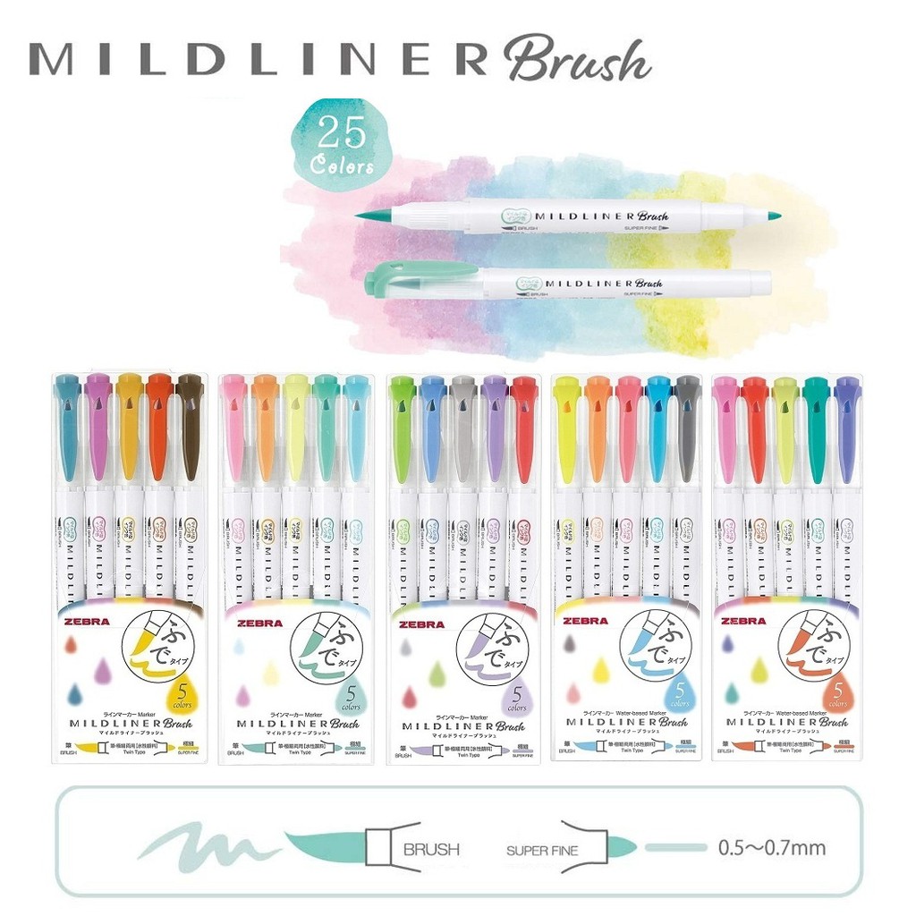 Set bút đầu ZEBRA MILDLINER BRUSH Shopee Việt Nam