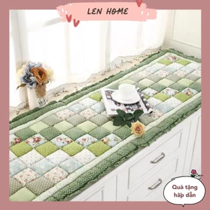 Đệm ghế quilting phong cách Hàn hoạ tiết hoa nhí vintage decor phòng cửa sổ thảm lót sàn gỗ cotton lenhome retro kiểu âu