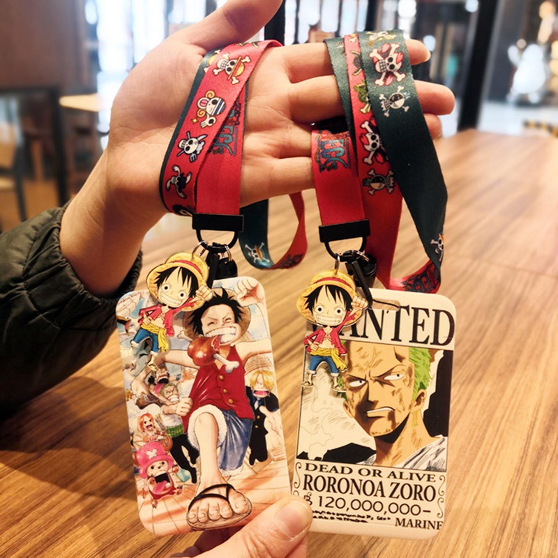HK1 ONE PIECE Anime Thẻ Ốp Lưng Thẻ Dây Chìa Khóa Cosplay Huy Hiệu ID Thẻ Giá Đỡ Dây Đeo Cổ Móc Khóa KH1