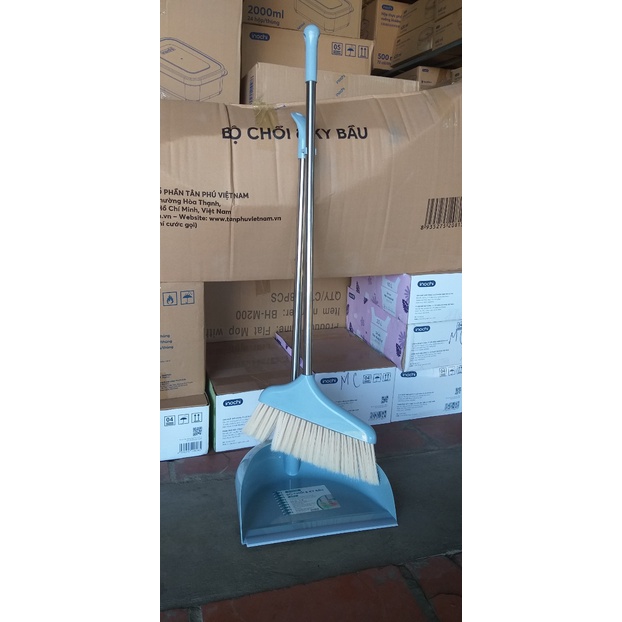 Bộ chổi và hót rác ky bầu xanh inochi, sản xuất theo tiêu chuẩn Nhật ...
