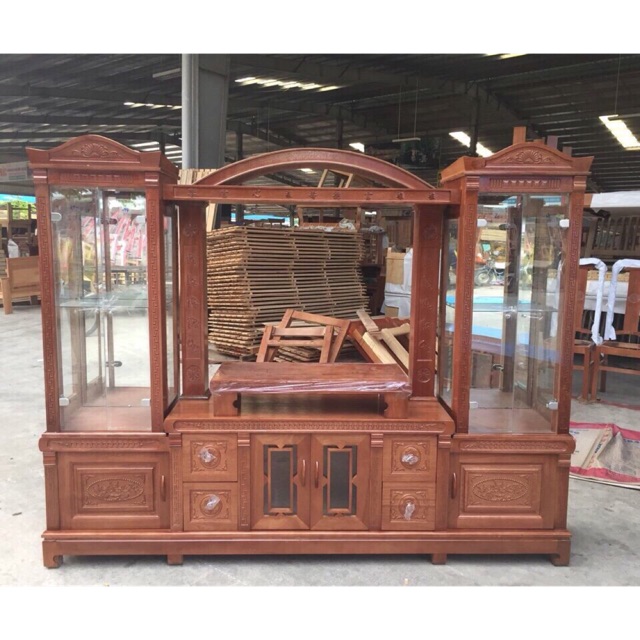 Kệ tivi kính mái vòm gỗ xoan đào 2m2-2m4 | Shopee Việt Nam