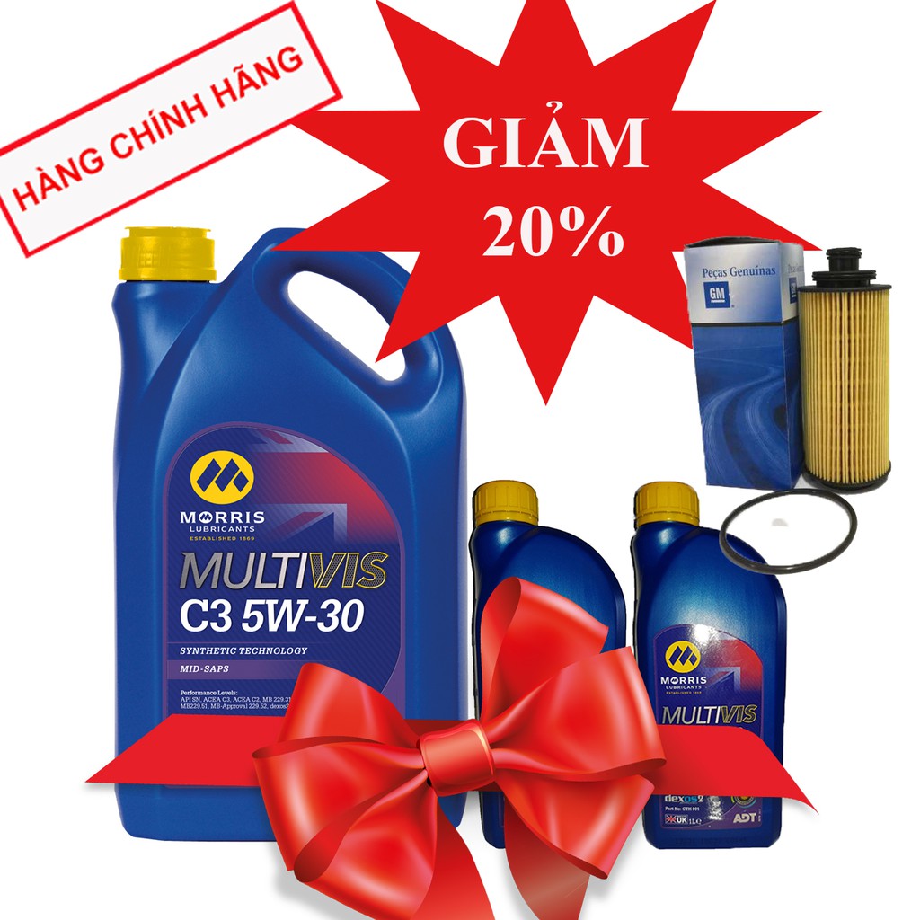Combo 7 lít dầu nhớt Morris Multivis ADT C3 5W-30 dexos2 cho xe ...