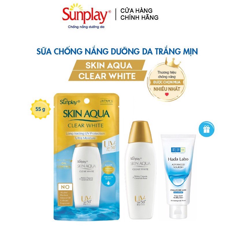Ảnh Kem Chống Nắng Dưỡng Trắng Da Cho Da Dầu Sunplay Skin Aqua Clear White Spf50 55g 2