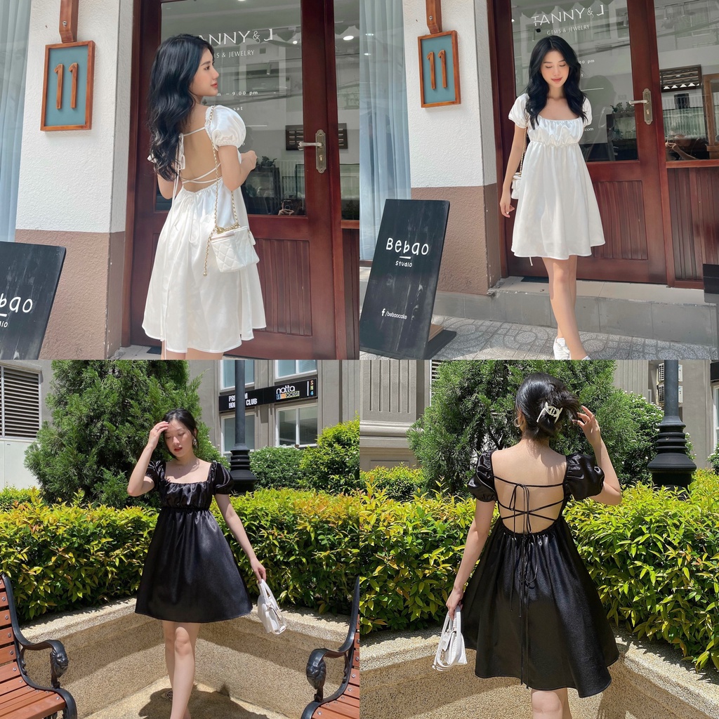 ĐẦM XÒE HỞ LƯNG NHÚN NGỰC THÂN TRƯỚC CHẤT LIỆU XINH XẮN - JOVI DRESS