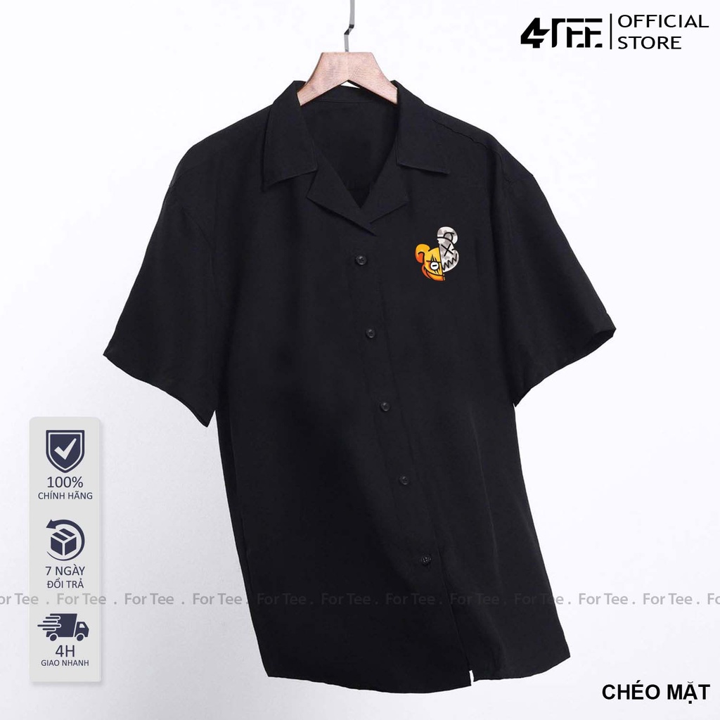 Áo sơ mi NGỰC Basic Unisex form rộng , cổ vest - CHÉO MẶT