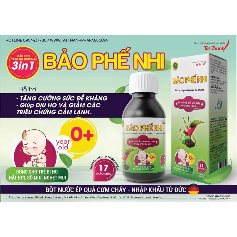 SIRO BẢO PHẾ NHI - SIRO 3 TRONG 1 Giúp Giảm Các Triệu Chứng Hắt Hơi, Sổ ...