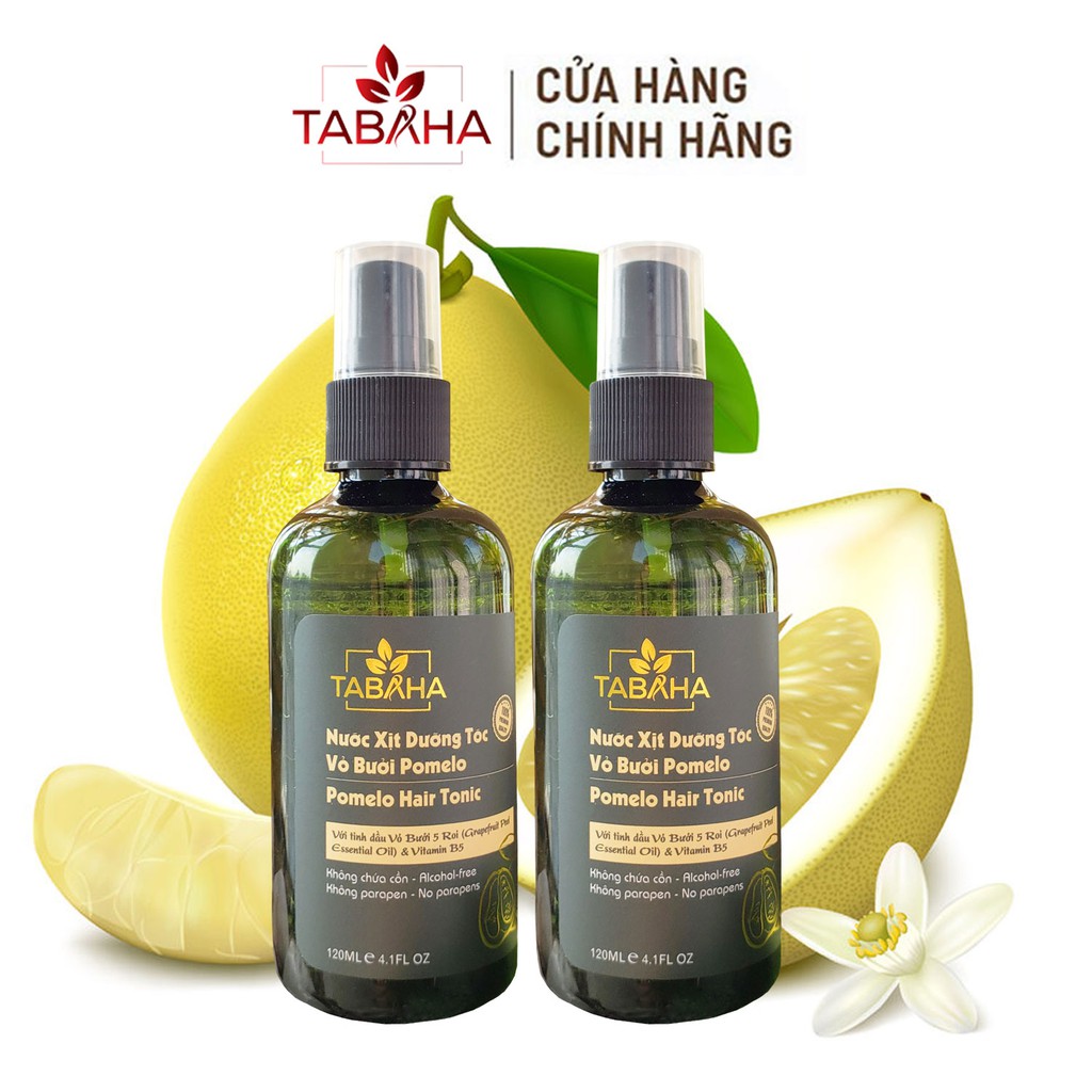 Ảnh Bộ 2 Chai Xịt Tinh Dầu Bưởi Pomelo Tabaha Ngăn rụng tóc giúp tóc dài và dày hơn (120ml x2) 1