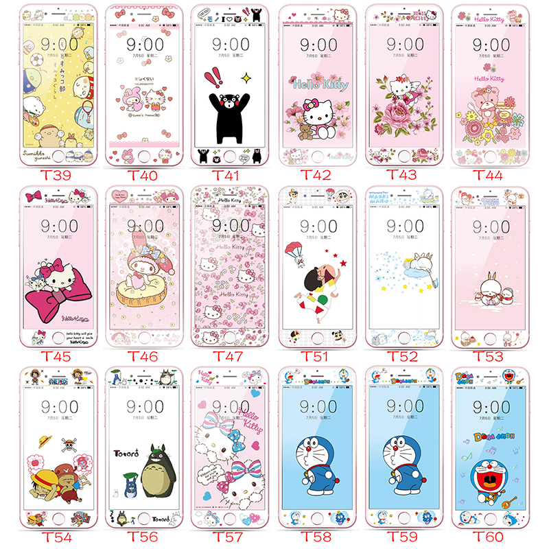Kính Cường Lực Hoạt Hình Kính Cường Lực Bảo Vệ Toàn Diện 4.7 5.5 inch Cho iphone 6 6s i7 i8 Plus Iphone7 Iphone8 Plus Se2 iphone6 iphone6s