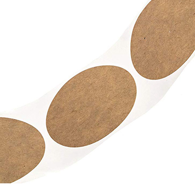 Nhãn dán Kraft 1 inch / 500 nhãn mỗi cuộn / Keo dán vĩnh viễn