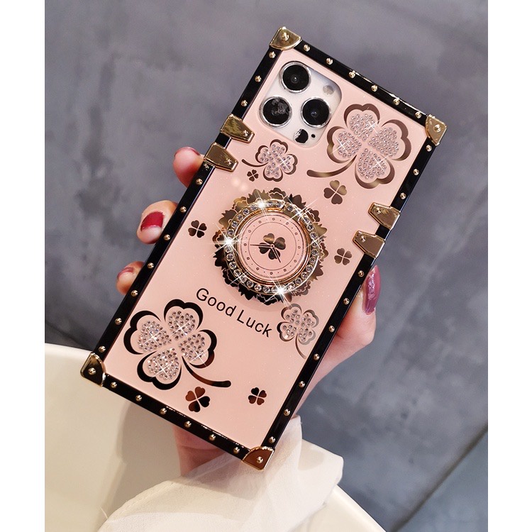 Clover CaFor Redmi A1 A2 A3 13C 9 9A 9C 10 NOTE 8 8PRO 9 9PRO 10 10PRO 11 11PRO 12 12PRO 13 13PRO K40 K40PRO Vỏ vuông gương sang trọng thời trang Vỏ điện thoại