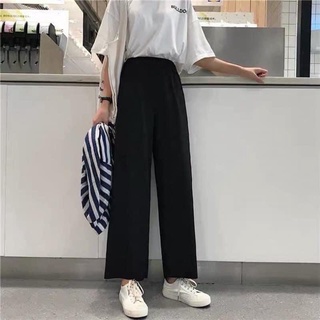 QUẦN CULL NỮ 🦋 Quần Dài Ống Rộng Đen Cạp Chun 🦋