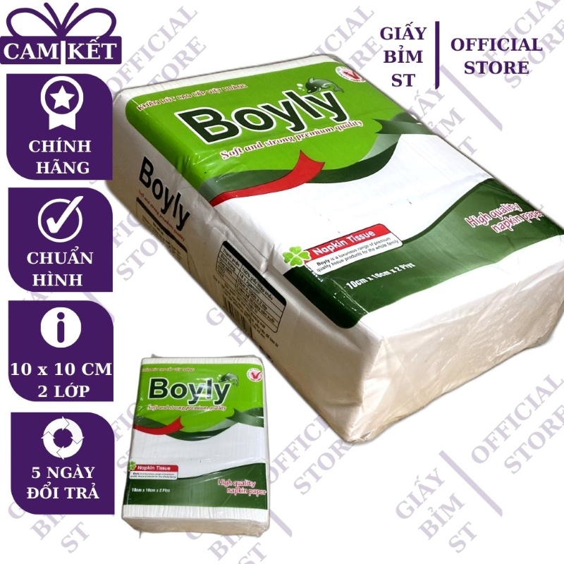 Khăn giấy ăn rút vuông cân Boyly cho nhà hàng, quán ăn (khoảng 2000 tờ ...