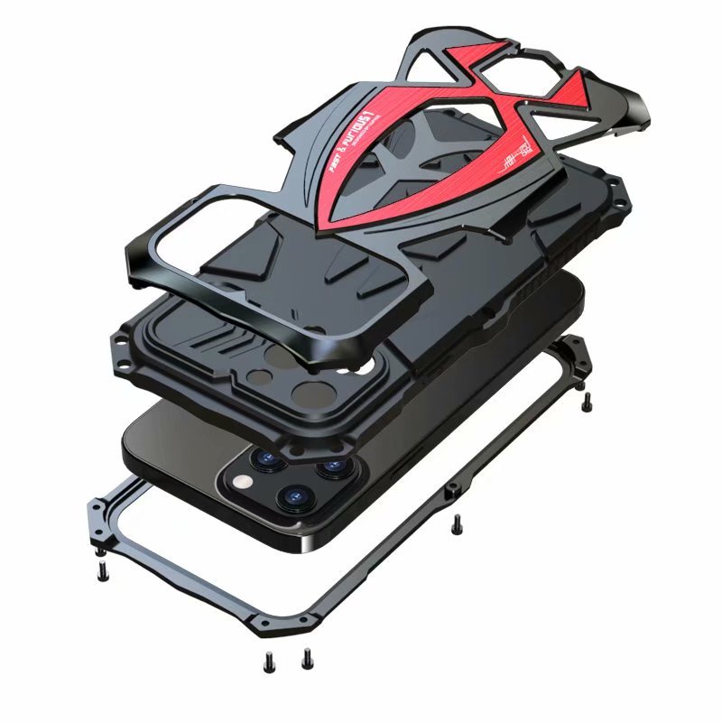 360 Full Chống Sốc Kim Loại Ốp Lưng Tương Thích Cho iPhone 16 15 13 Pro MAX 13 Mini 12 Pro 11 8 7 14 Plus Ốp Lưng Điện Thoại Nhôm Lai Cao Su Tác Động Giáp Bao 15 Pro