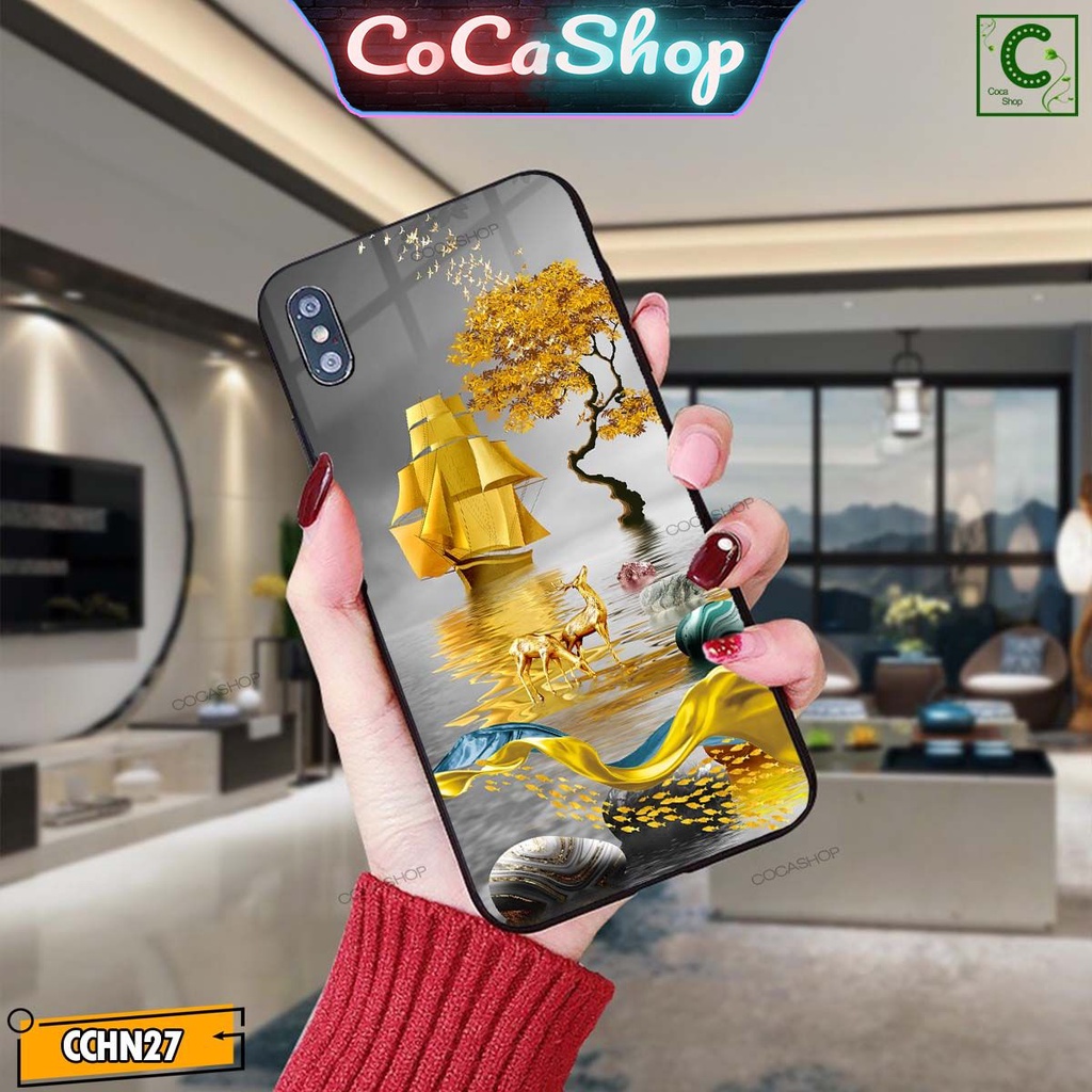 Ốp lưng iphone mặt kính cao cấp  - Thuận buồm xuôi gió tài lộc may mắn - 6/6plus/6s/6splus/7/7plus/8/8plus/x/.....