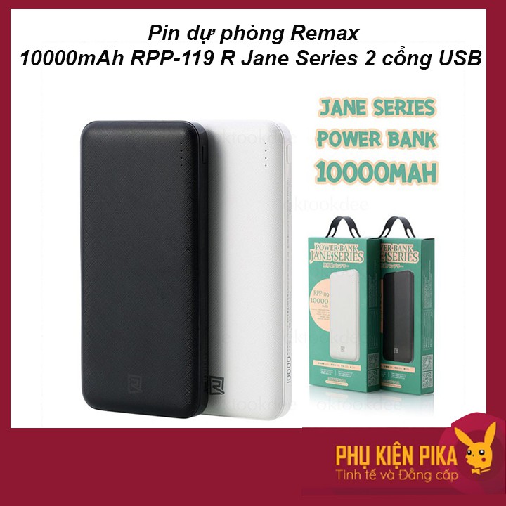 Pin dự phòng Remax 10000mAh RPP-119 R Jane Series 2 cổng USB | Shopee ...