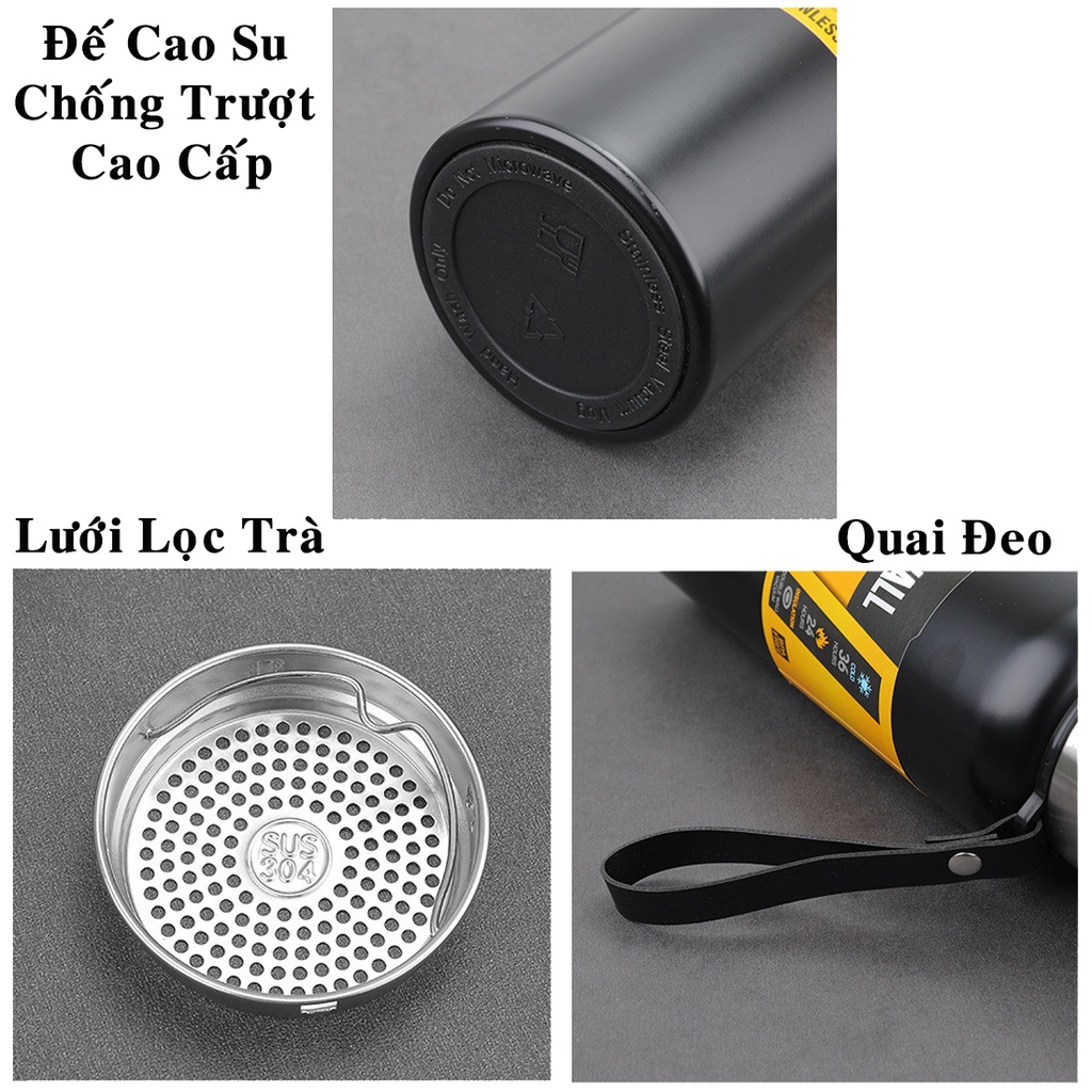 Mô tả Bình Nước Giữ Nhiệt Cute 1000-1500ml Inox Giữ Nóng Lạnh 8-12 Tiếng Có Nắp Uống, Lưới Lọc Bình Trà, Ly Nước Hãng Amalife - 6