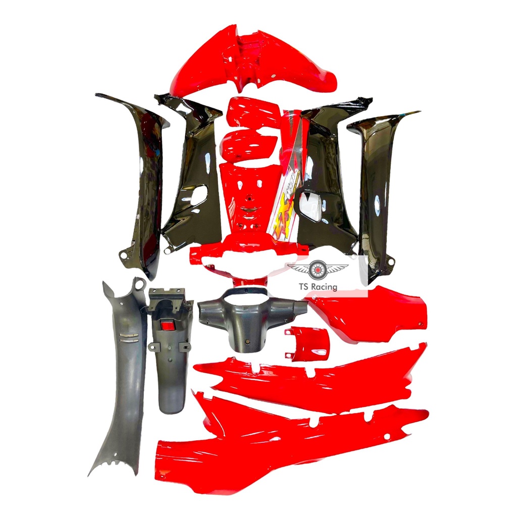 Dàn áo wave zx đỏ đen - tặng team 3 lớp | Shopee Việt Nam