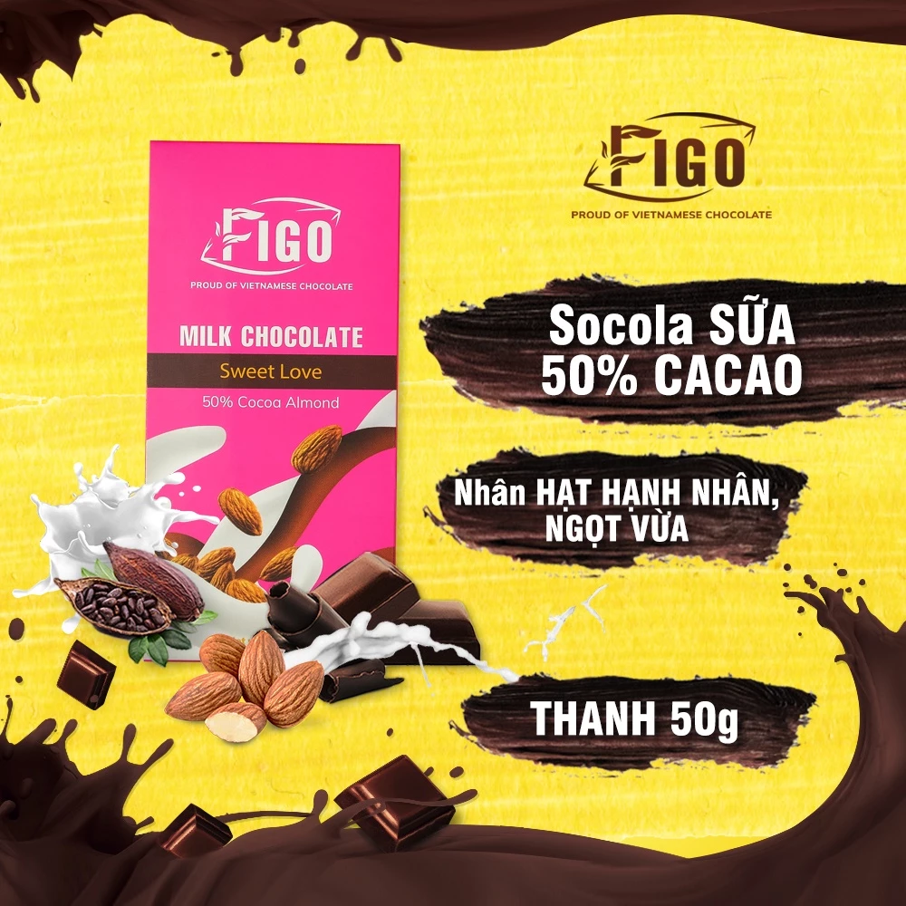Socola Sữa FIGO Mix Nhiều Vị Cookie Trái Cây Thơm Béo Đồ Ăn Vặt Nội Địa Việt Nam 50G