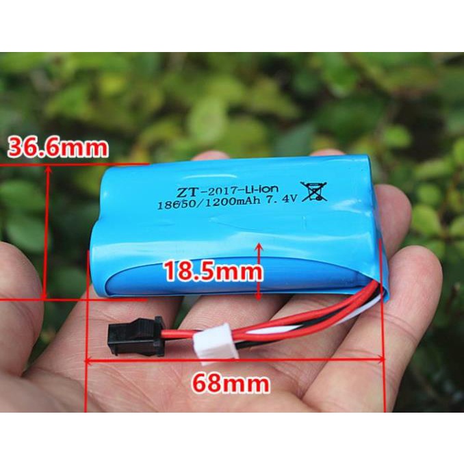 Pin Lithium Mẫu 2S 7.4V 1200mA 10C 18650 | Shopee Việt Nam