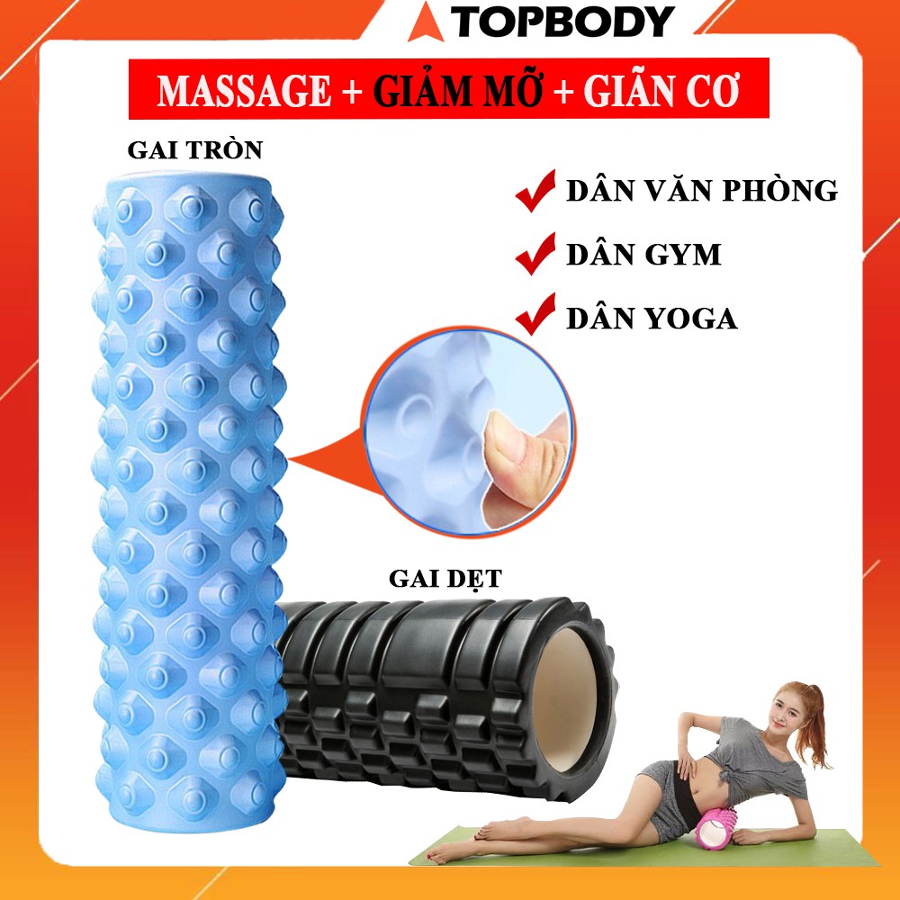 Con Lăn Yoga Massage Foarm Roller Giãn Cơ Lưng Cơ Thể Tại Nhà Ống Trụ Lăn Thể Thao Bằng Xốp