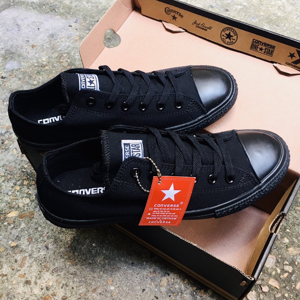 Giày⚡ [ CONVERSE + Full Box ] ⚡Đen Nam Nữ [ Cổ Thấp - Cổ Cao ...
