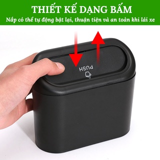 Thùng Đựng Rác Mini VERSION 2 Thông Minh Cho Ô Tô Có Nắp Đậy – Gắn Cửa Xe, Sau Ghế Xe Cực Tiện Lợi CarZone