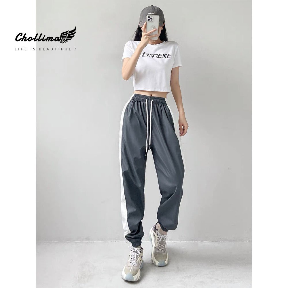 Ảnh Áo thun croptop tay lỡ Chollima in chữ FEMNESE AT451 chất vãi dày dặn co giãn 4 chiều 2