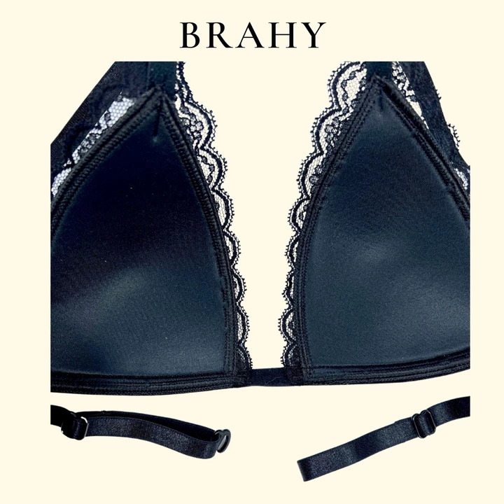 Bộ đồ lót ren Bralette đen hoa có mút mỏng hàng thiết kế BRAHY 031