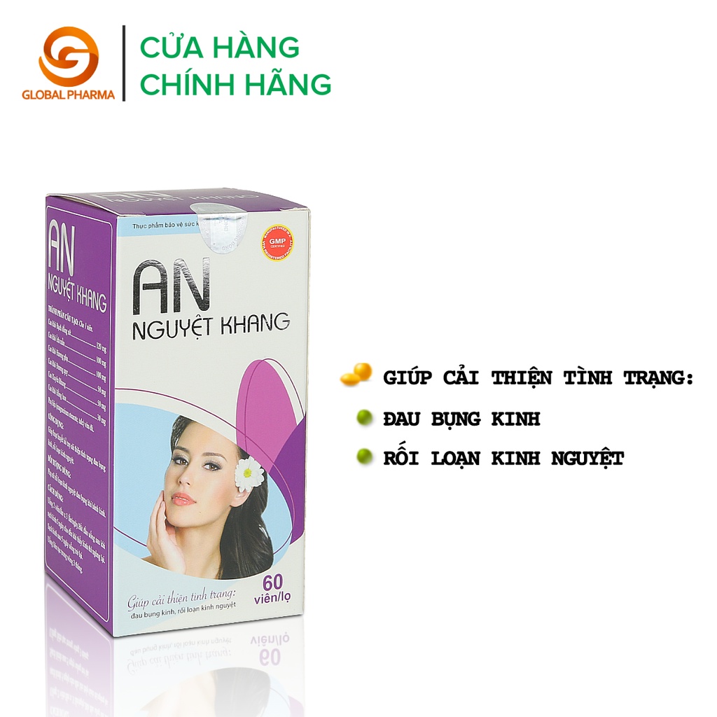 Ảnh An nguyệt khang AnChau cải thiện tình trạng đau bụng kinh rối loạn kinh nguyệt 60 viên nang - Global Pharma 1