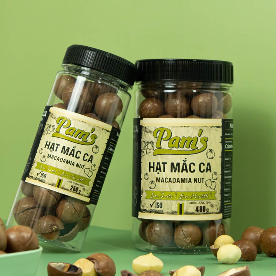Combo Mẹ Bầu - Hạt Macca Nứt Vỏ Nhập Khẩu Úc 480g/hũ + Nhân hạt óc chó 200g/hũ Pams