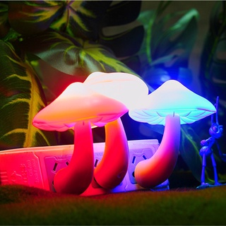 ( TẶNG SET 10 KHẨU TRANG) Đèn Ngủ Cắm Điện Mini Hình Nấm, Cảm Ứng Tự Đổi Màu, Tiết Kiệm Điện Năng, Ánh Sáng Dịu