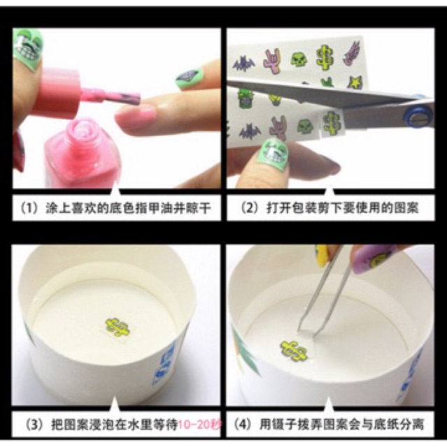 Decan dán móng nước mẫu hoa trang trí móng