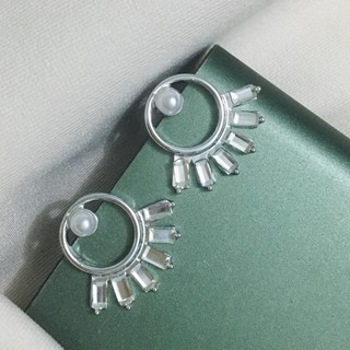 Khuyên tai tròn đính đá thời trang LINDO