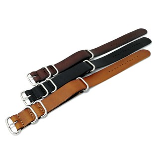 Phong Cách Mới NATO Dây Da Thật Dây Đeo Đồng Hồ NATO Dây Da Thời Trang Dây Đeo Zulu Đồng Hồ Thay Thế 18mm 20mm 22mm