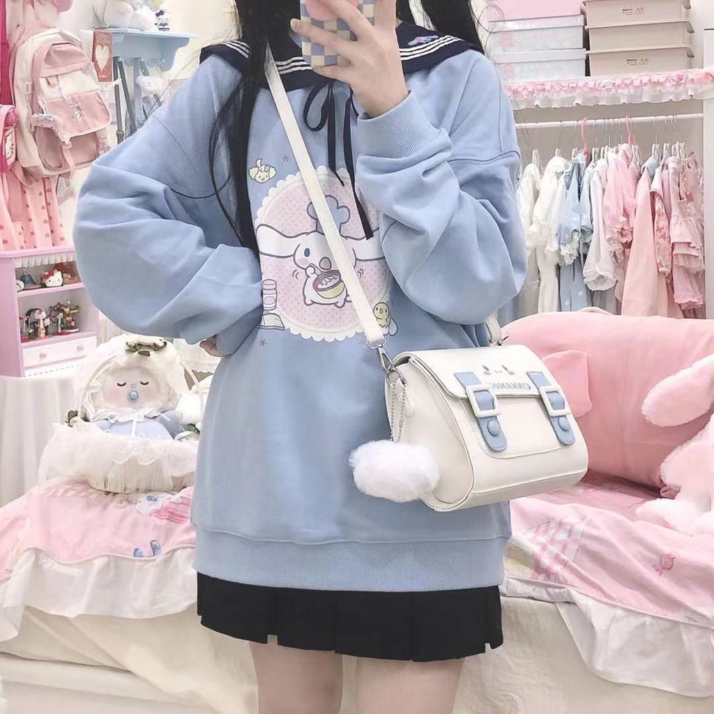 SANRIO Túi Đeo Chéo Thêu Họa Tiết Hoạt Hình Dễ Thương Cho Nữ