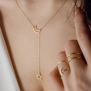 Dây chuyền nữ mặt đính đá, dây chuyền đá mặt trăng ngôi sao đính ngọc Hàn Quốc thời trang